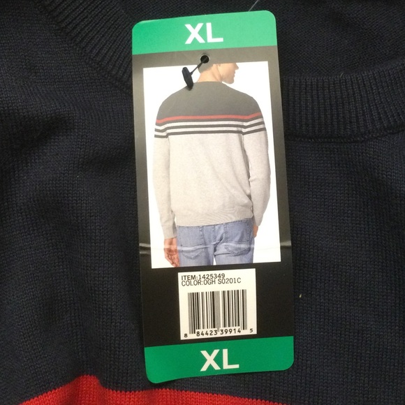 Men’s Nautica Striped Grey & Blue Sweater XL NWT - Picture 5 of 5